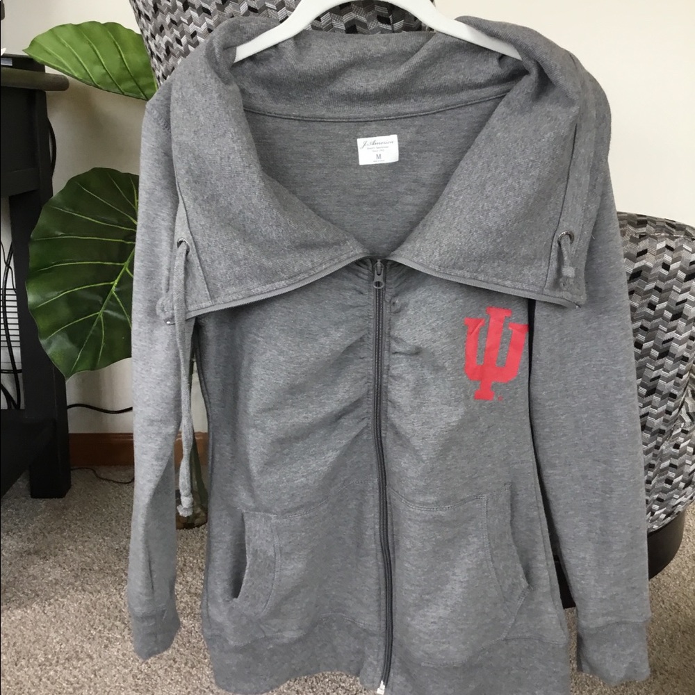 Indiana University Cowl Neck ZipUp Jacket